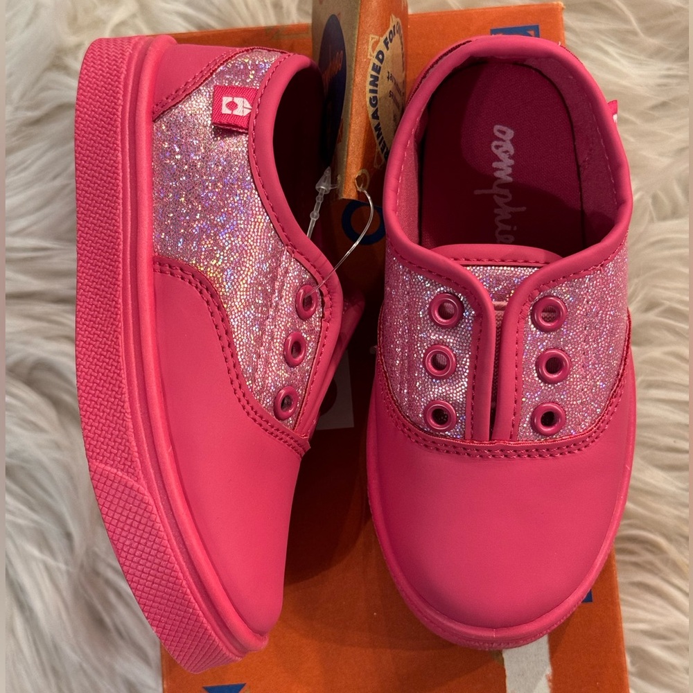 Oomphies Robin Toddler‎ Pink Fuchsia Glitter Sneakers. Size 6C.  New in Box